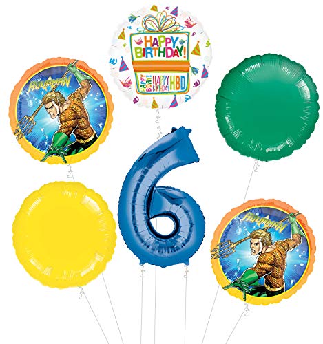 Aquaman 6th Birthday Party Supplies Balloon Bouquet Decorations