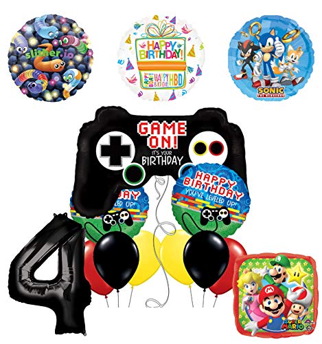 Mayflower Products Video Gamers 4th Birthday Party Supplies Balloon Decorations