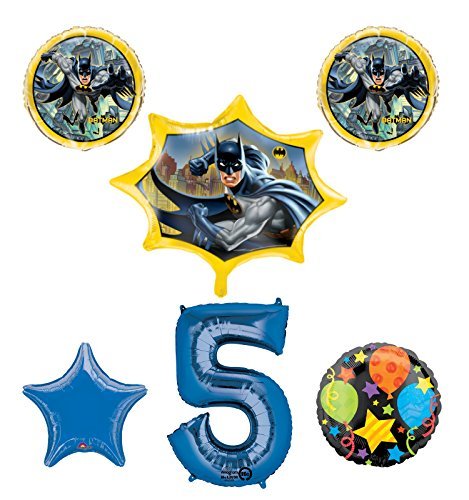 New! Batman 5th Birthday Party Balloon Decorations and Supplies