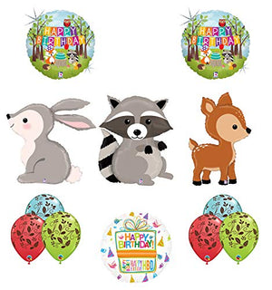 Mayflower Products Woodland Creatures Birthday Party Supplies Balloon Bouquet Decorations Raccoon Deer and Rabbit