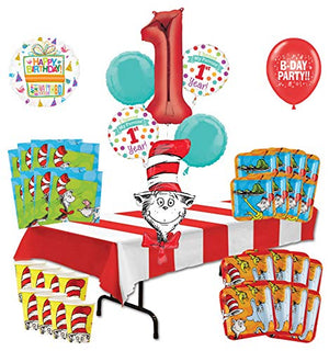 Mayflower Products Dr Seuss I Survived My Parents 1st Year Birthday Party Supplies 16 Guest Decoration Kit and Balloon Bouquet