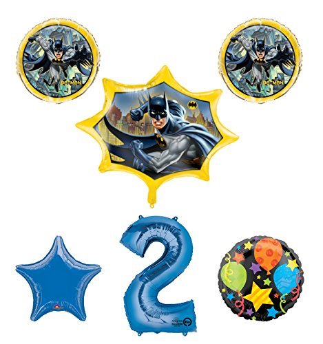 New! Batman 2nd Birthday Party Balloon Decorations and Supplies