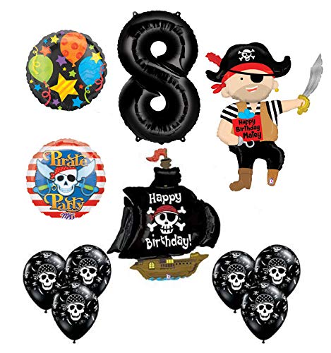 Mayflower Products Pirate 8th Birthday Party Supplies Balloon Bouquet Decorations