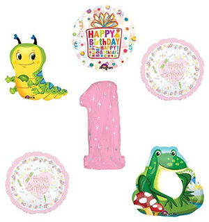 Garden Tea Party Dragonfly Caterpillar Frog 1st Birthday Party Supplies and Balloon Decorations