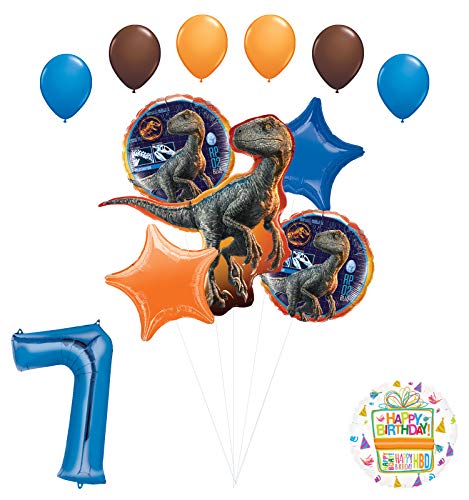 Jurassic World 7th Birthday Party Supplies Raptor Balloon Bouquet Decorations