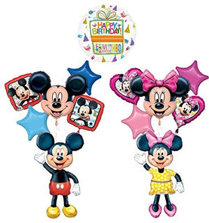 The Ultimate Mickey and Minnie Mouse Airwalker Birthday Party Supplies and 11pc Balloon Bouquet Decorations