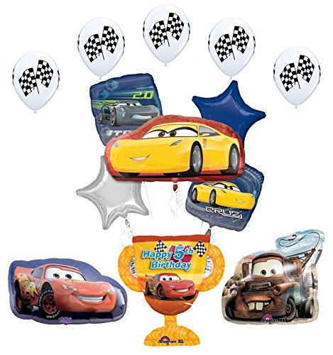 Disney Car Trophy 5th Birthday Party Supplies and Balloon Decorations