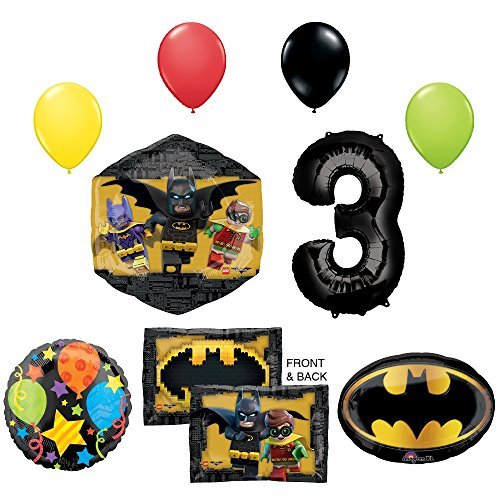 The Lego Batman Movie 3rd Birthday Party Supplies and Balloon Decorations