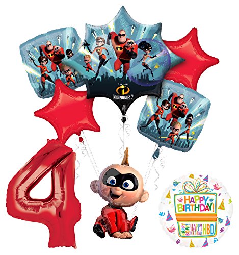 Mayflower Products Incredibles Jack Jack party supplies 4th Birthday Balloon Bouquet Decorations