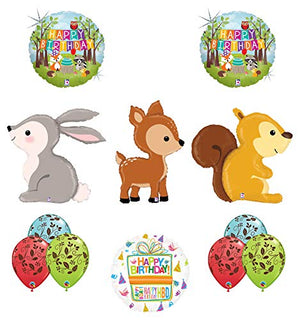 Mayflower Products Woodland Creatures Birthday Party Supplies Balloon Bouquet Decorations Squirrel Deer and Rabbit
