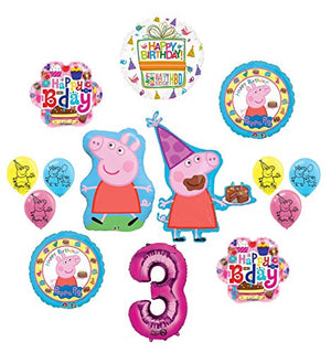 Peppa Pig 3rd Birthday Party Supplies   kit