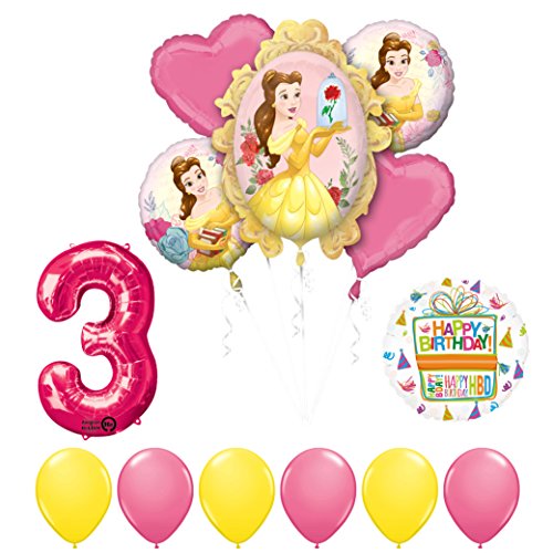 Beauty and The Beast 3rd Birthday Party Balloon supplies decorations