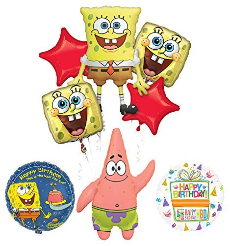Spongebob Squarepants and Patrick Birthday Party Supplies and Balloon Bouquet Decorations