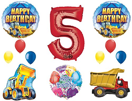 The Ultimate Construction 5th Birthday Party Supplies and Balloon Decorations