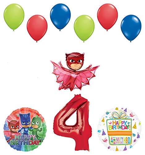 Mayflower Products PJ Masks Owlette 4th Birthday Party Supplies Balloon Bouquet Decorations