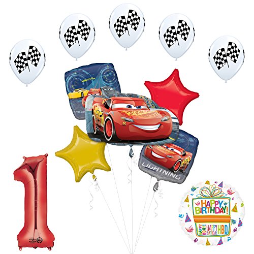 Disney Cars 3 Lighting McQueen 1st Birthday Party Supplies and Balloon Decorations