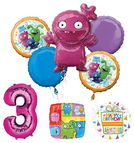 Mayflower Products Ugly Dolls 3rd Birthday Party Supplies Balloon Bouquet Decorations