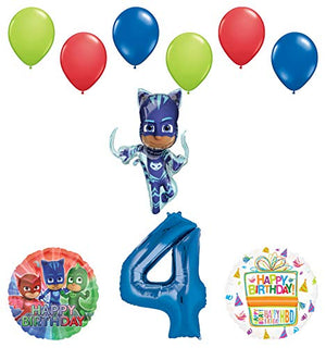 Mayflower Products PJ Masks Catboy 4th Birthday Party Supplies Balloon Bouquet Decorations