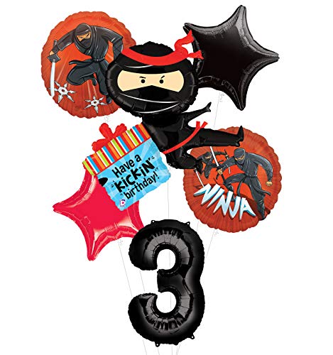 Mayflower Products Ninja Birthday Party Supplies Have A Happy Kickin 3rd Birthday Balloon Bouquet Decorations