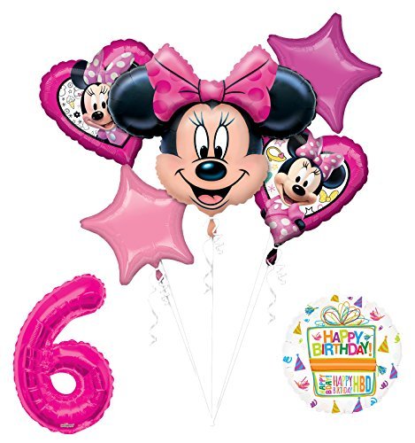 NEW Minnie Mouse 6th Birthday Party Supplies Balloon Bouquet Decorations