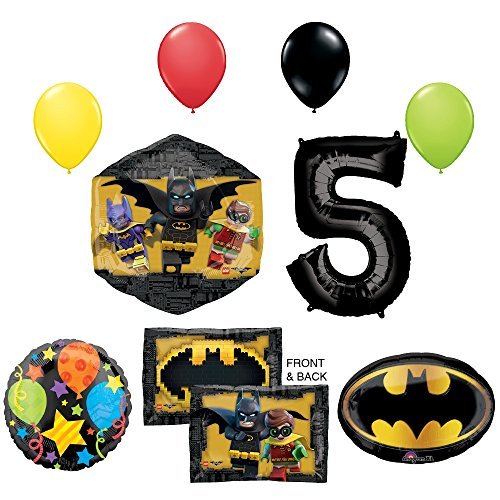 The Lego Batman Movie 5th Birthday Party Supplies and Balloon Decorations
