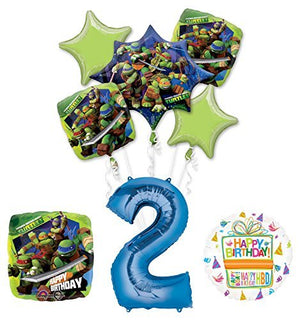 Teenage Mutant Ninja Turtles 2nd Birthday Party Supplies and TMNT Balloon Bouquet Decorations
