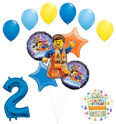 LEGO Movie Party Supplies 2nd Birthday Balloon Bouquet Decorations