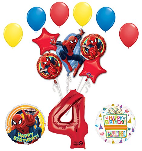 The Ultimate Spider-Man 4th Birthday Party Supplies and Balloon Decorations