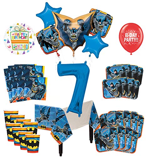 Mayflower Products Batman 7th Birthday Party Supplies and 8 Guest Balloon Decoration Kit