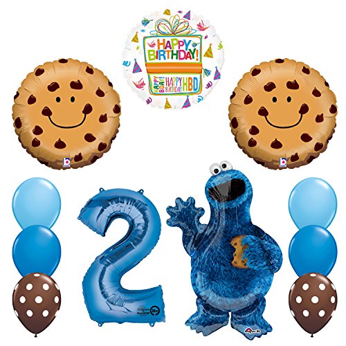 NEW! Sesame Street Cookie Monsters 2nd Birthday party supplies and Balloon Decorations