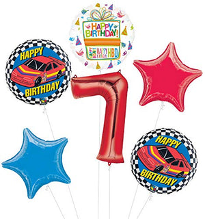 Race Car 7th Birthday Party Supplies Stock Car Balloon Bouquet Decorations