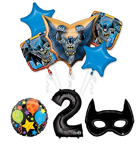 Mayflower Products Batman 2nd Birthday Party Supplies and Bat Mask Balloon Bouquet Decoration