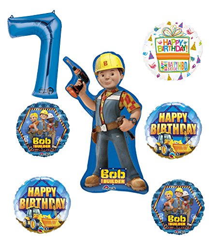 Bob The Builder Construction 7th Birthday Party Supplies and Balloon Decorations