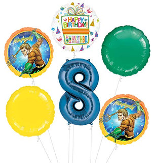 Aquaman 8th Birthday Party Supplies Balloon Bouquet Decorations