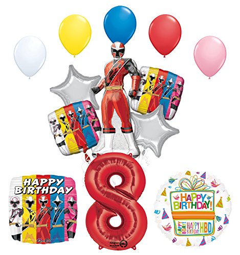 The Ultimate Power Rangers Ninja Steel 8th Birthday Party Supplies and Balloon Decorations