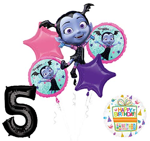 Mayflower Products Vampirina 5th Birthday Balloon Bouquet Decorations and Party Supplies