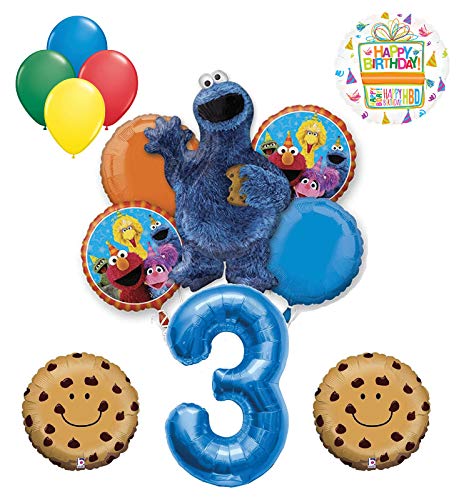 Mayflower Products Cookie Monster and Friends 3rd Birthday Party Balloon Bouquet Decorations