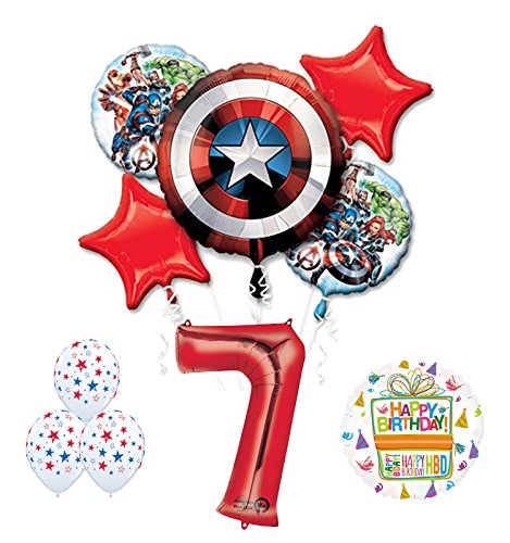 The Ultimate Avengers Super Hero 7th Birthday Party Supplies and Balloon Decorations