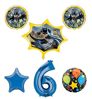 New! Batman 6th Birthday Party Balloon Decorations and Supplies