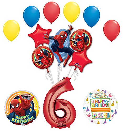 The Ultimate Spider-Man 6th Birthday Party Supplies and Balloon Decorations
