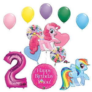 My Little Pony Pinkie Pie and Rainbow Dash 2nd Birthday Party Supplies and Balloon Decorations