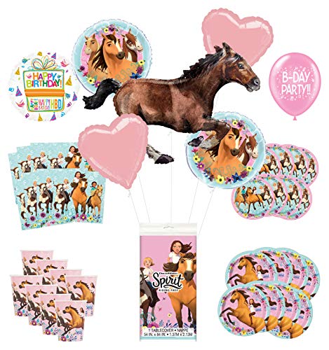 Mayflower Products Spirit Riding Free Birthday Party Supplies 8 Guest Decoration Kit and 40" Galloping Horse Balloon Bouquet