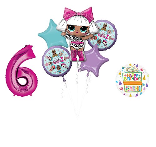 LOL Party Supplies 6th Birthday Balloon Bouquet Decorations