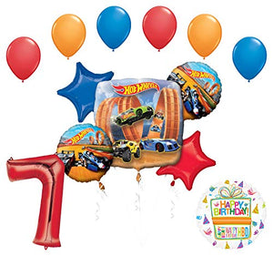 Mayflower Products Hot Wheels Party Supplies 7th Birthday Balloon Bouquet Decorations