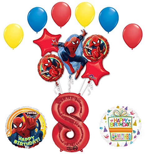 The Ultimate Spider-Man 8th Birthday Party Supplies and Balloon Decorations