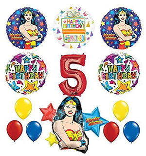 Mayflower Products Wonder Woman 5th Birthday Party Supplies and Balloon Decorations