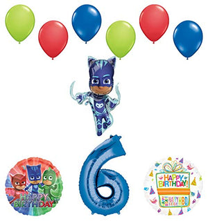 Mayflower Products PJ Masks Catboy 6th Birthday Party Supplies Balloon Bouquet Decorations