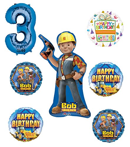 Bob The Builder Construction 3rd Birthday Party Supplies and Balloon Decorations