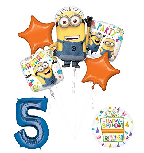 Despicable Me 3 Minions 5th Birthday Party Supplies and balloon Decorations