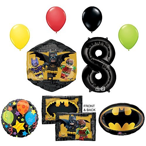 The Lego Batman Movie 8th Birthday Party Supplies and Balloon Decorations